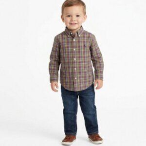 Ralph Lauren Toddler Boy's Button Down Oxford Plaid Shirt, Special Events, sz 3T